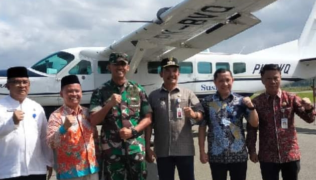 Penerbangan Perdana Pesawat Susi Air di Bandara Depati Parbo Sungai Penuh 