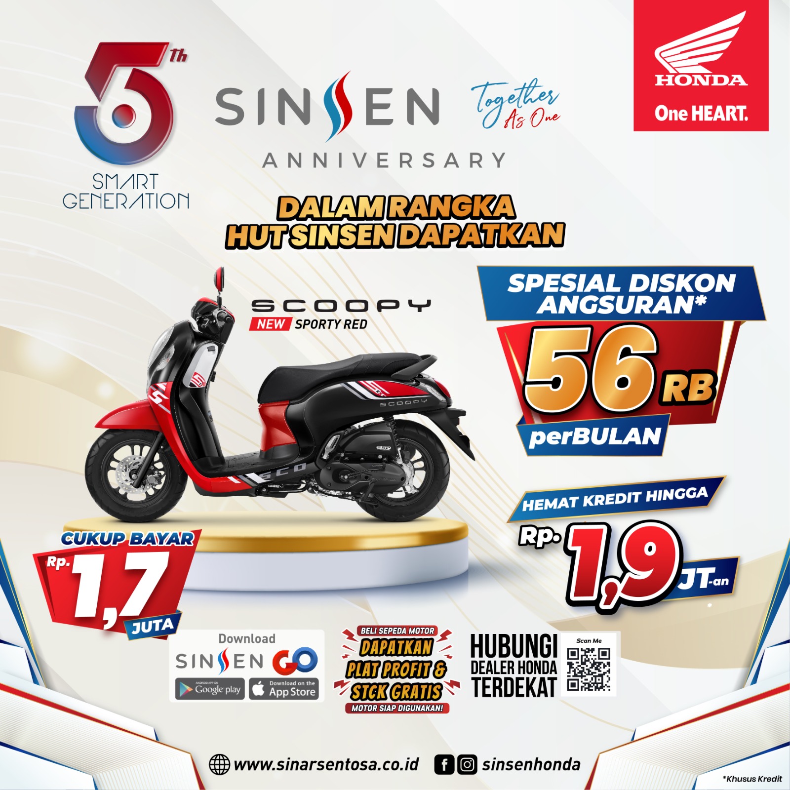 Rayakan HUT Sinsen ke-56th, Beli Honda Scoopy Sekarang Banyak Diskonnya 