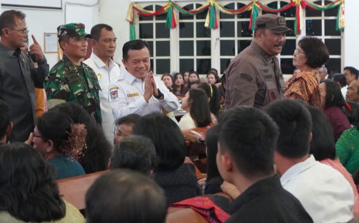 Pastikan Nataru Aman, Gubernur Al Haris Bersama Forkopimda Tinjau Gereja dan Pos Pengamanan
