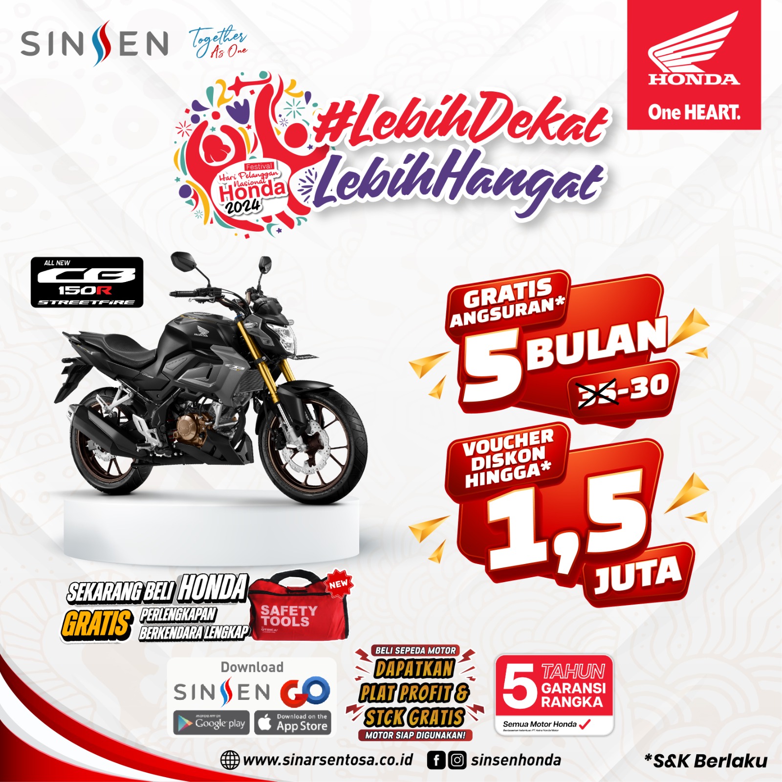 Beli All New Honda CB150R Streetfire, Dapatkan Diskon dan Potongan Angsuran