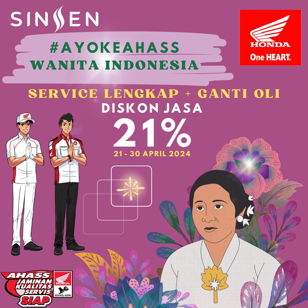 Peringati Hari Kartini, AHASS Berikan Diskon Servis 21 Persen untuk Konsumen Wanita