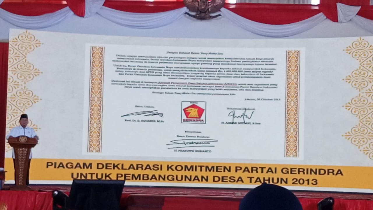 Hadiri Rakernas Apdesi di Jambi, Menhan RI Prabowo Subianto : Salah Satu Pelopornya Adalah Partai Saya