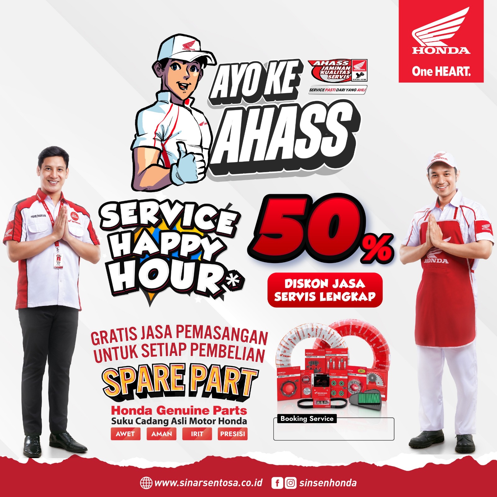 Happy Hour AHASS, Hemat 50% untuk Servis Sepeda Motor Honda