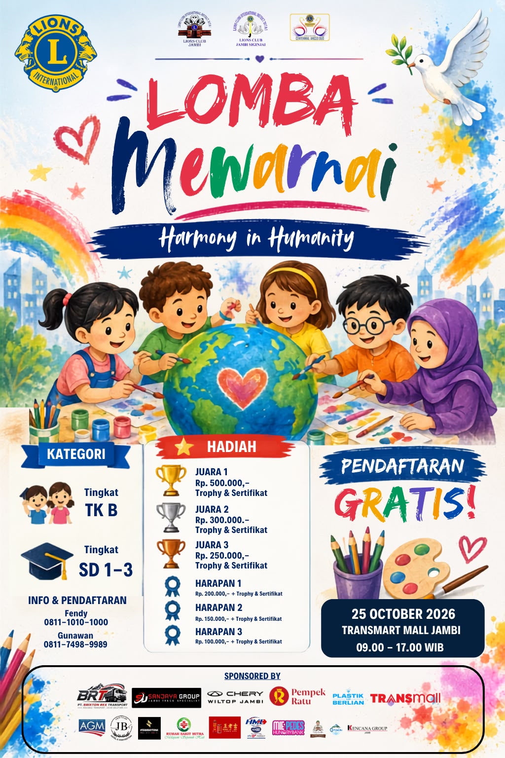 Lions Club Indonesia Gelar Lomba Mewarnai Bertema “Love Humanity” di Jambi