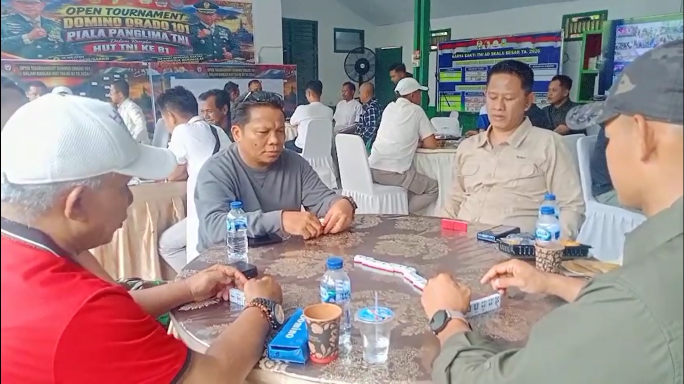 Bupati Hurmin dan Wabup Gerry Ikut Turnamen Domino HUT TNI ke-81 di Sarolangun