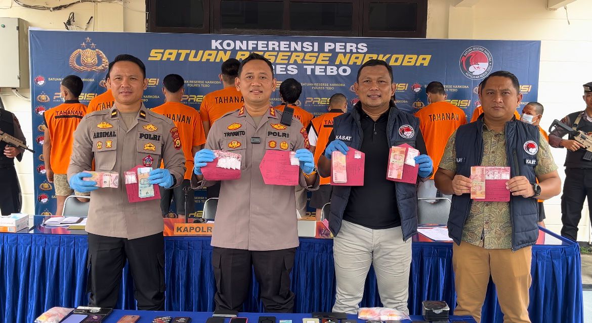 Satreskoba Polres Tebo Tangkap 21 Tersangka Narkoba Selama Juli 2025
