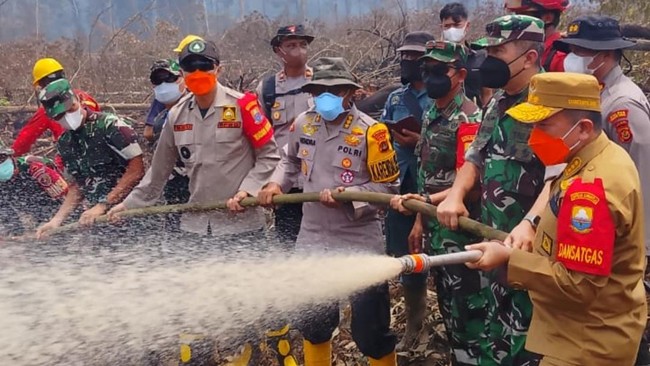 Kebakaran Gambut Tanjabtim Capai 86 Hektare, Asap Masih Mengepul