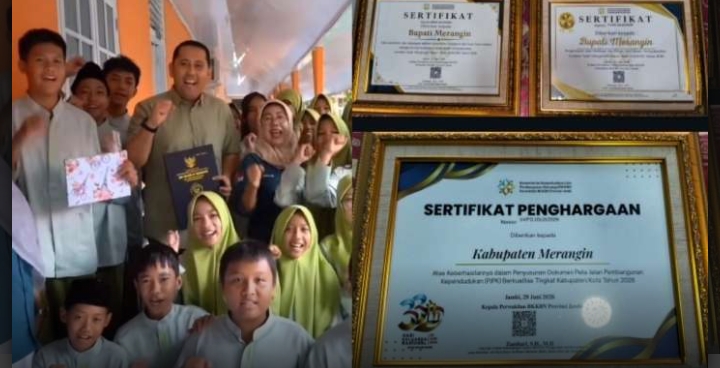 Bupati Merangin Raih Dua Penghargaan GEMAR 2026, Komitmen Pembangunan Keluarga Diapresiasi