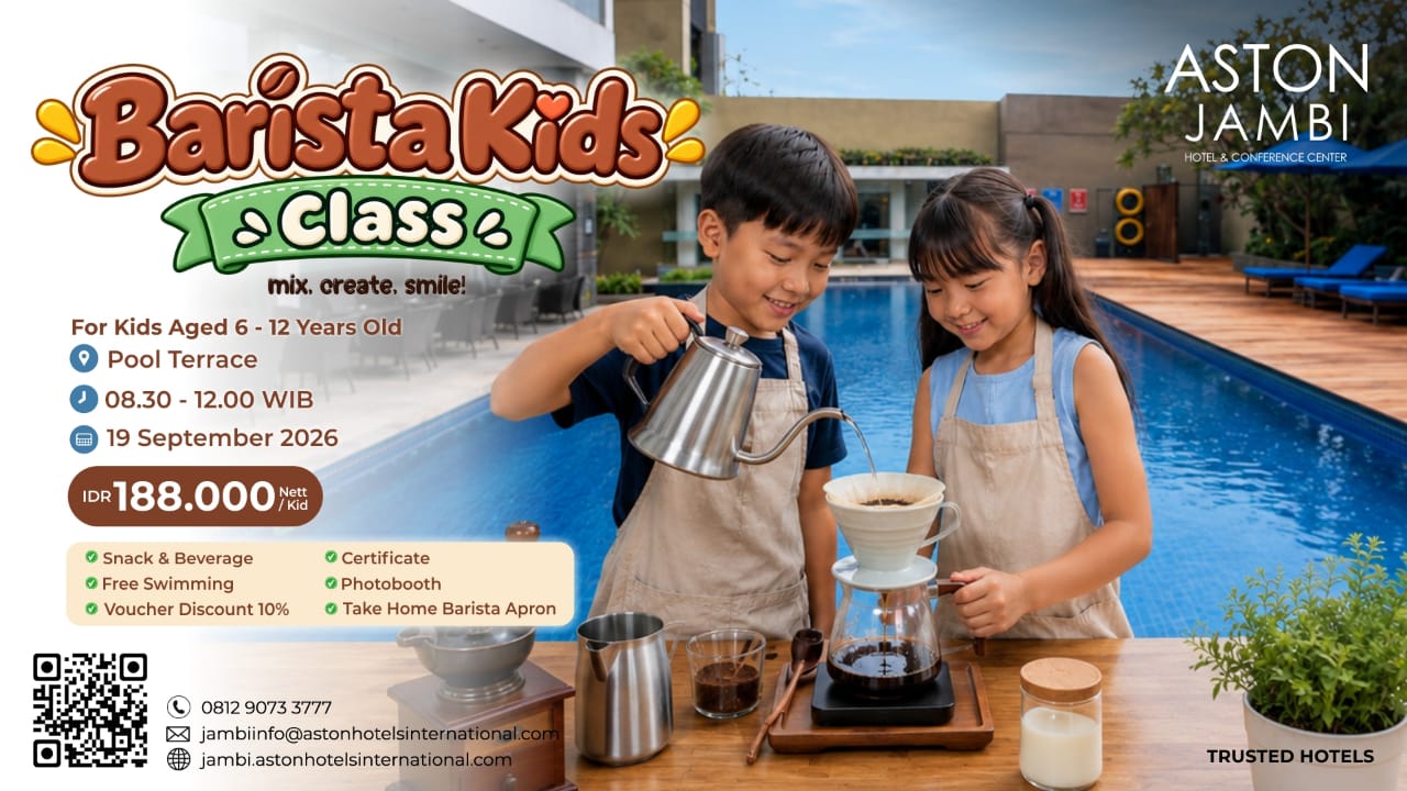 Dukung Edukasi Anak, Aston Jambi Selenggarakan 'Barista Kids Class' sebagai Inovasi Kegiatan Akhir Pekan