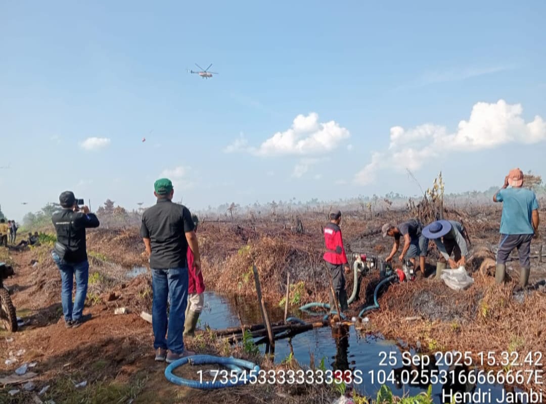 Misi Pemadaman Karhutla di Desa Air Merah Berhasil