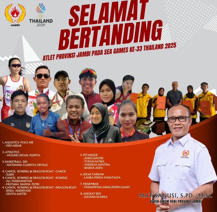 Asa Emas Di Negeri Gajah Putih, 15 atlet Jambi Bertarung Di SEA Games ke‑33 di Thailand
