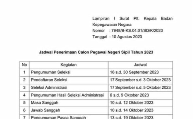 Jadwal Resmi Pendaftaran CPNS 17 September 2023, Persiapkan Dokumen dan Persyaratannya