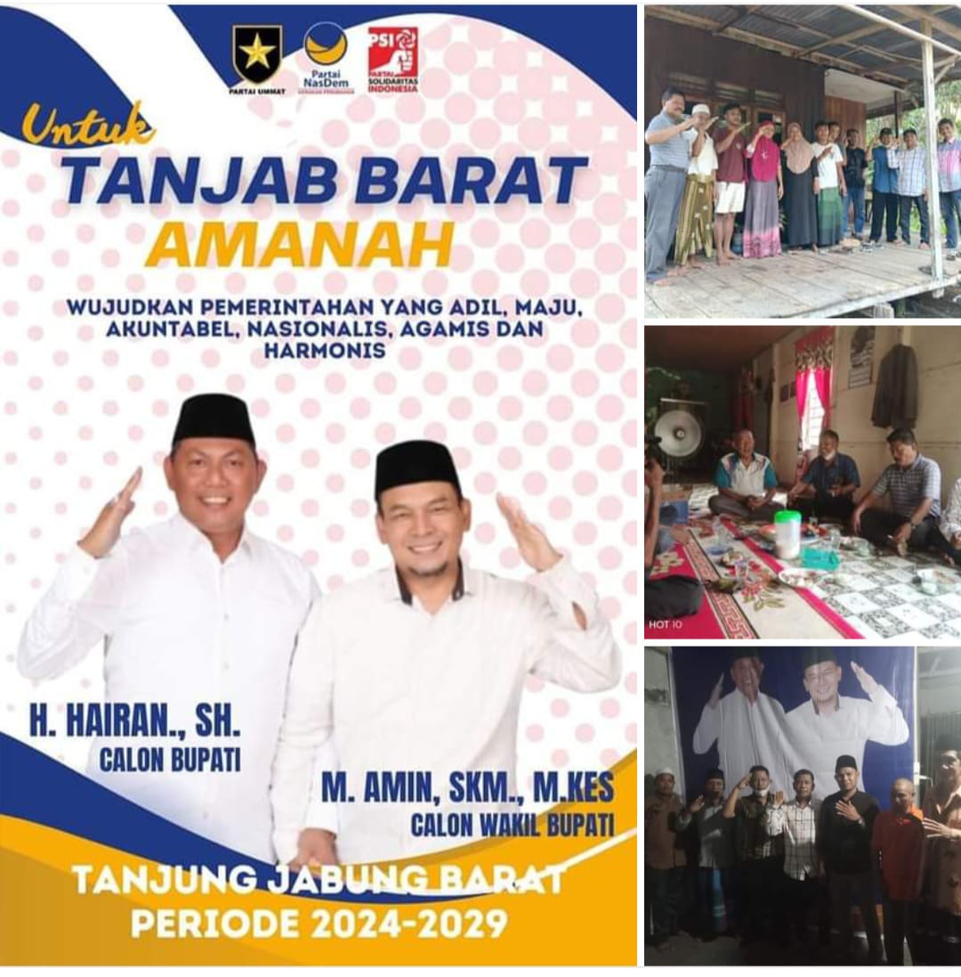 Paslon Hairan-Amin Panen Restu Tokoh Masyarakat Tanjab Barat, Tim Pemenangan Bergerak Tanpa Batas