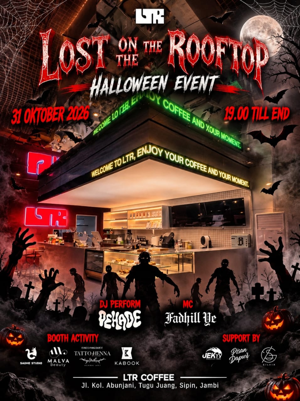 LTR Coffee Hadirkan Halloween Event “Lost on the Rooftop”, Buka Peluang Kolaborasi Bisnis Kreatif di Jambi
