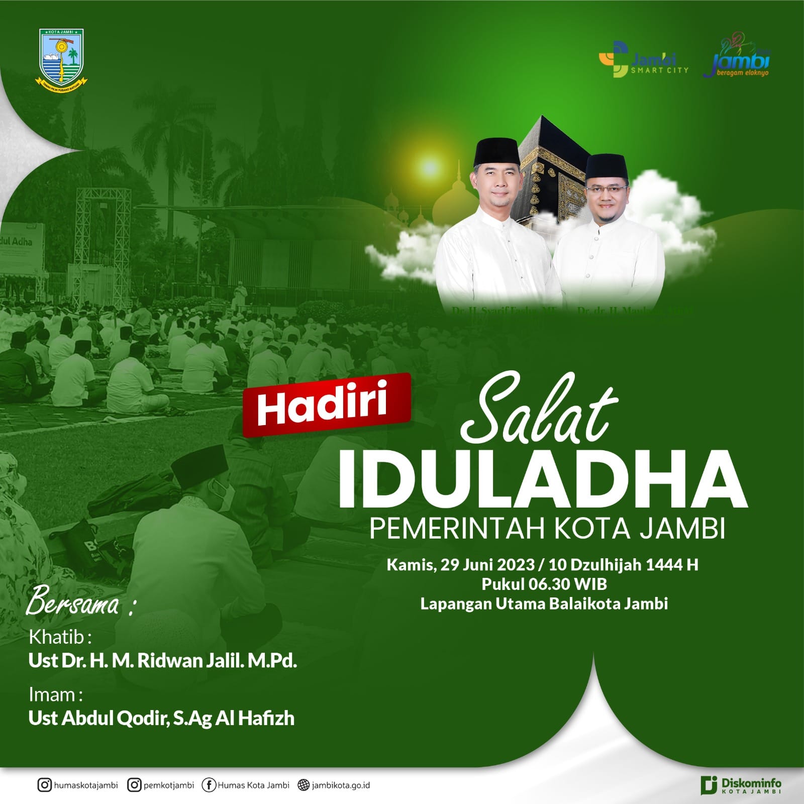 Pemerintah Kota Jambi Ajak Masyarakat Laksanakan Shalat Idul Adha Berjamaah 