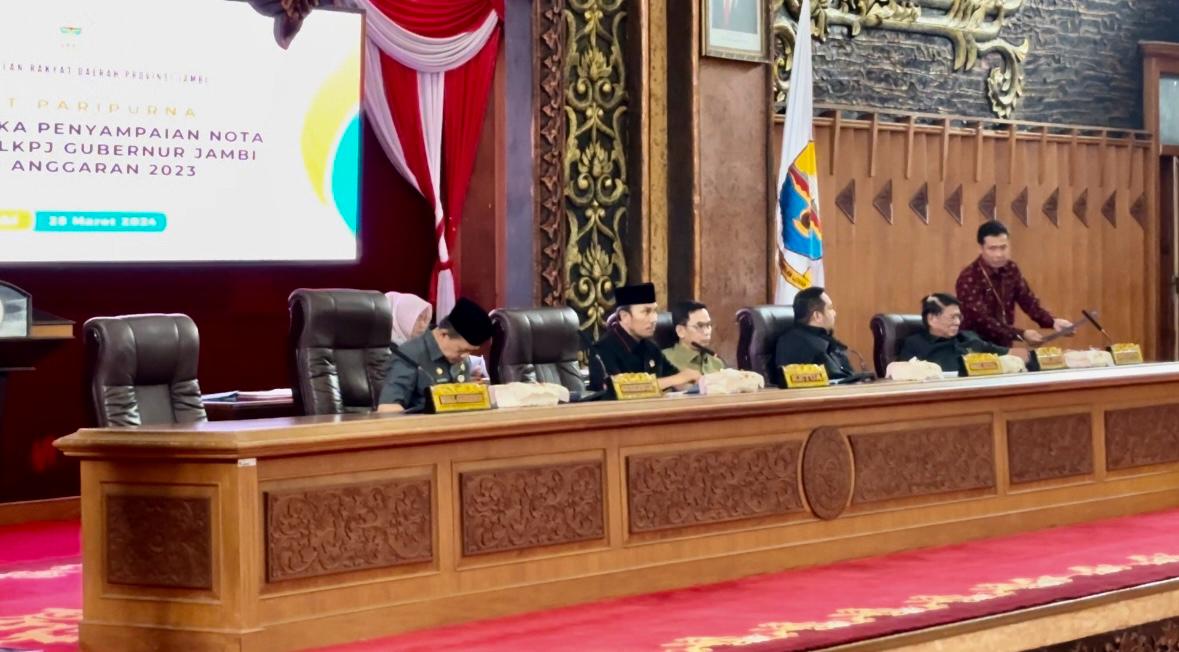 DPRD Provinsi Jambi Gelar Rapat Paripurna Penyampaian LKPJ Gubernur Jambi Tahun Anggaran 2023