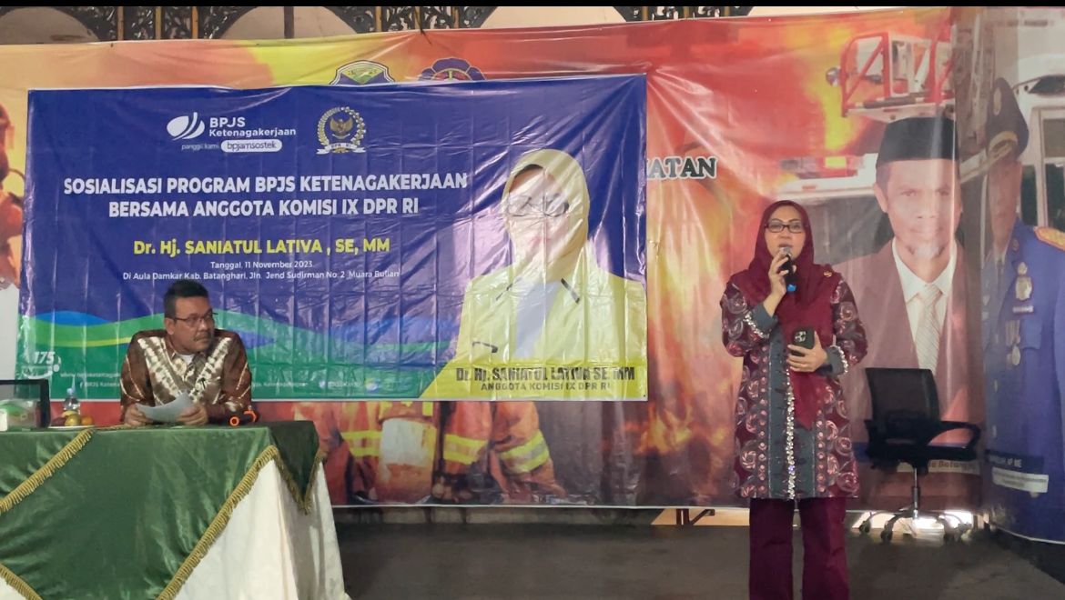 Anggota DPR RI Komisi IX Saniatul Lativa Sosialisasi BPJS Ketenagakerjaan di Kabupaten Batanghari