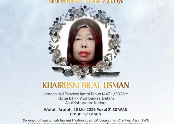 Innalilahi, Khairusni Bilal Usman, Jemaah Haji Asal Kerinci Wafat di Arafah