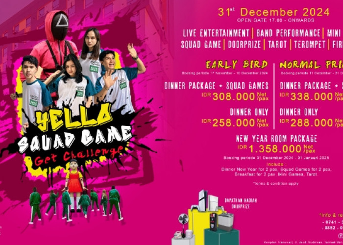 Yello Hotel Jambi Gelar Squid Game di dunia nyata, Squad Game New Years Eve 2025