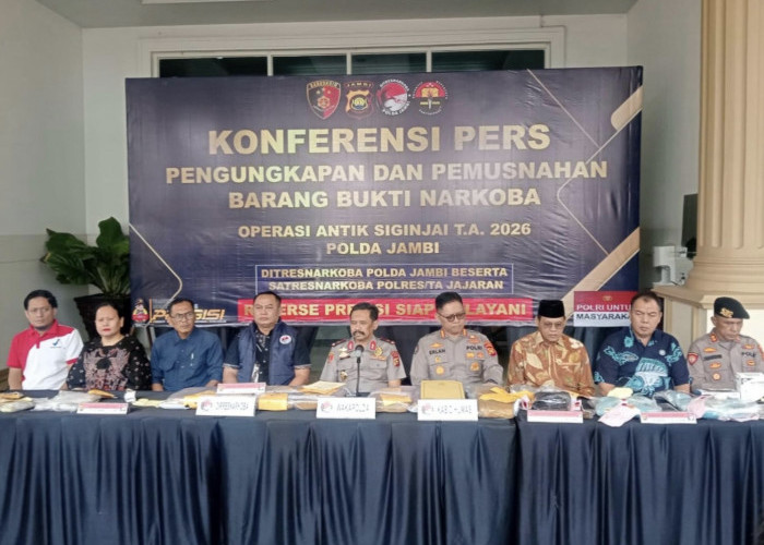 Polda Jambi Ungkap 154 Kasus Narkoba, 236 Tersangka Diamankan