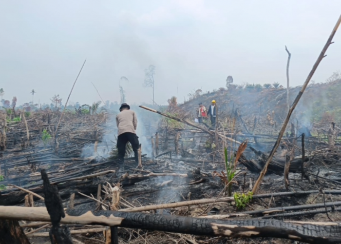 Ground Check 8 Titik Hotspot, Polsek Merlung Temukan Lahan Terbakar 2,5 Hektare