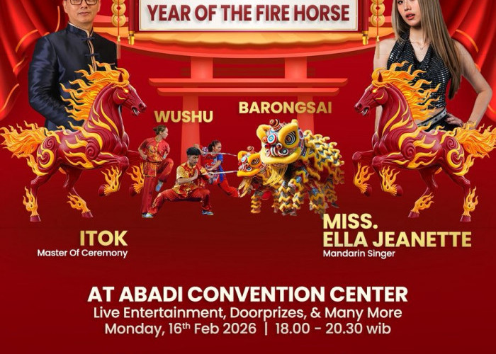 Sambut Perayaan Imlek 2026, Abadi Suite Hotel & Tower Jambi Hadirkan The Fire Horse Gala Dinner Di Ballroom