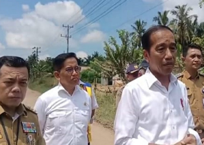 Tinjau Jalan Rusak di Sungai Gelam, Presiden Jokowi : Kita Perbaikin di Bulan Juli dan Agustus