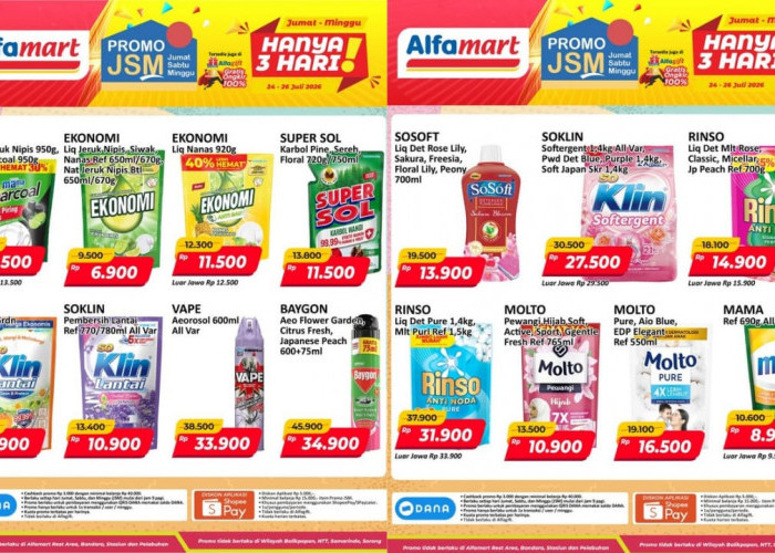  Promo JSM Alfamart 26 Juli 2026: Beragam Kebutuhan Rumah Tangga Diskon, Sabun Ekonomi Mulai Rp6 Ribuan