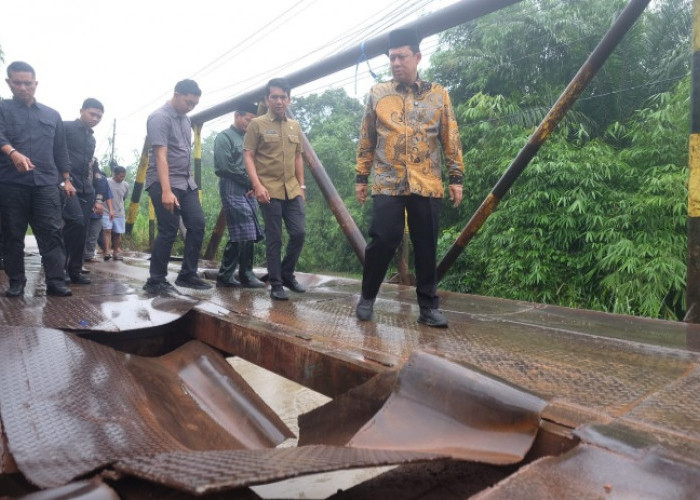 Akses Vital Masyarakat, Bupati BBS Tinjau Jembatan Rusak Desa Kebun IX 