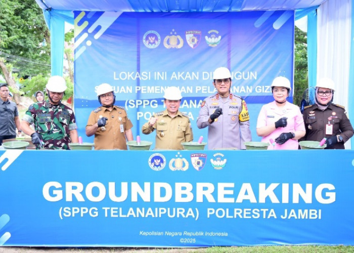 Implementasi Asta Cita, Kapolda Jambi Pimpin Ground Breaking SPPG Telanaipura