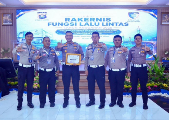 Polres Tanjab Barat Raih Juara II Program Polantas Karib pada Rakernis Lantas Polda Jambi