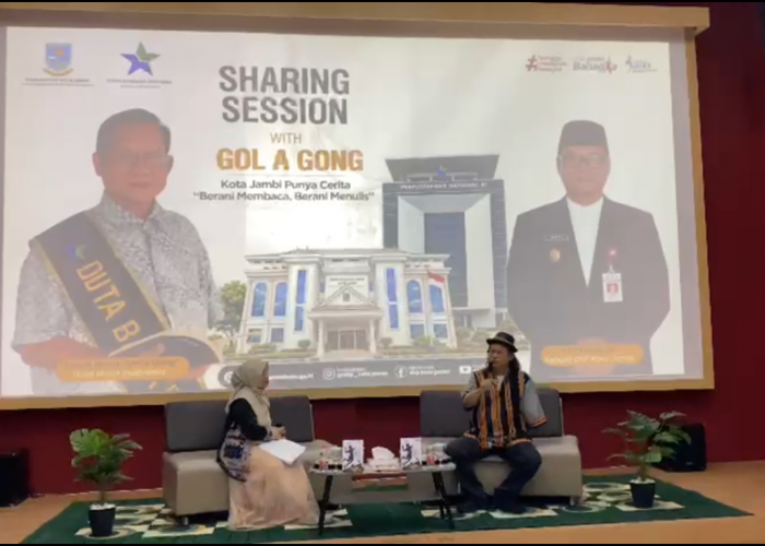 Semarakkan Bulan Bahasa, DKP Kota Jambi Gelar Sharing Session Literasi Bersama Gol A Gong