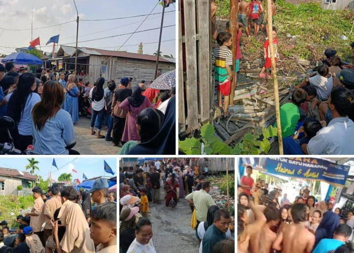 Timses Hairan-Amin Gelar Lomba Panjat Pinang di Kabupaten Tanjab Barat 