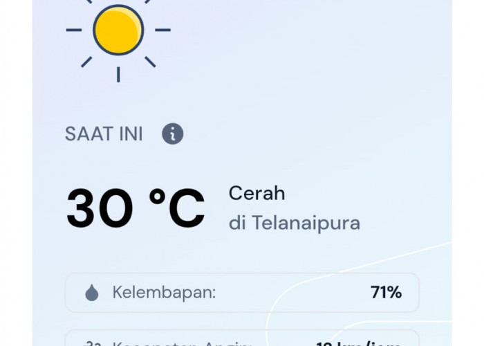 Prakiraan Cuaca Jambi Hari Ini, Selasa 14 Juli 2026