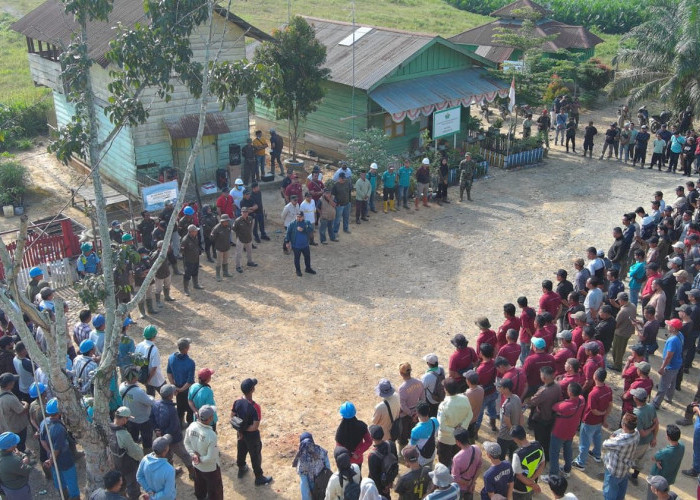 Serikat Pekerja Perkebunan PTPN IV Regional 4 Gelar Apel Akbar Pengamanan Aset di Kebun Bukit Kausar, antau B