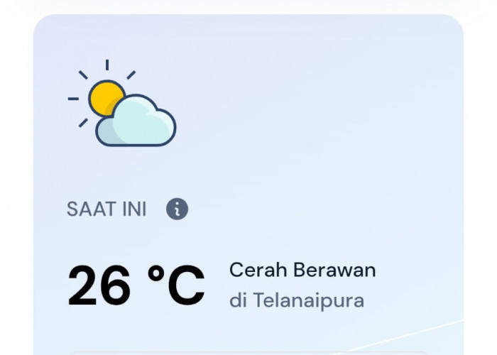 Prakiraan Cuaca Jambi Hari Ini, Selasa 21 Juli 2026