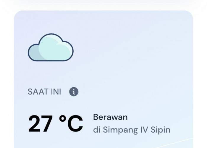 Prakiraan Cuaca Jambi Hari Ini, Sabtu 25 Juli 2026: Berawan, Hujan Ringan hingga Potensi Petir di Sejumlah Wil