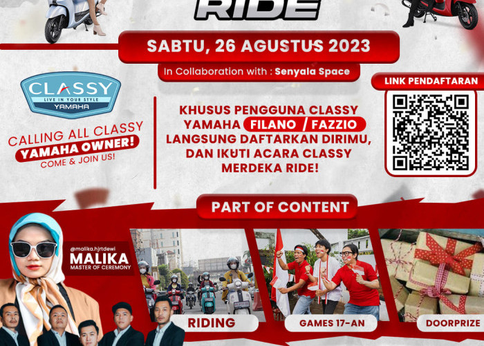 Punya Yamaha Fazzio dan Filano, Ayo Ikuti Classy Ride Kemerdekaan Sabtu Ini!!