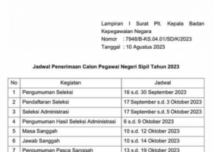 Jadwal Resmi Pendaftaran CPNS 17 September 2023, Persiapkan Dokumen dan Persyaratannya