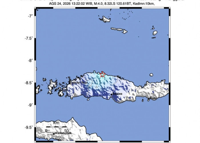 Gempa M4,0 Guncang Manggarai NTT, BMKG Imbau Warga Waspada