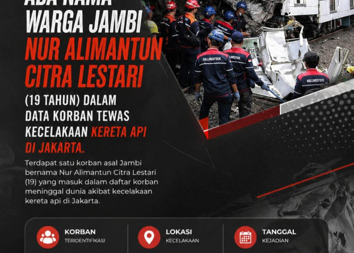Nur Alimatun Citra Lestari, Warga  Jambi Menjadi Korban Kecelakaan Maut KAI Bekasi