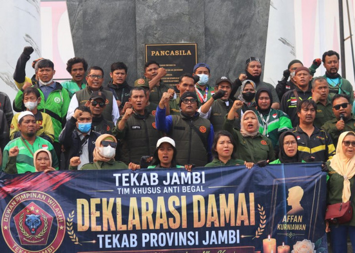 Komunitas Ojol TEKAB Jambi Gelar Deklarasi Damai Mengenang 1 Tahun Wafatnya Affan Kurniawan