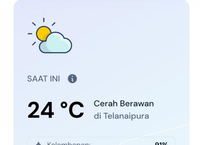 Prakiraan Cuaca Jambi Hari Ini, Kamis 23 Juli 2026
