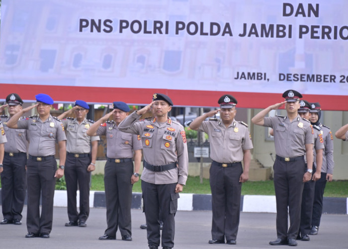 Upacara Kenaikan Pangkat, Kapolda Jambi Rusdi Hartono Pimpinan Secara Langsung 