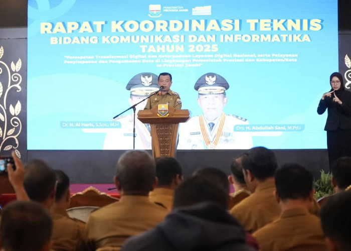 Gubernur Al Haris Buka Rakortek Bidang Komunikasi dan Informatika 2025
