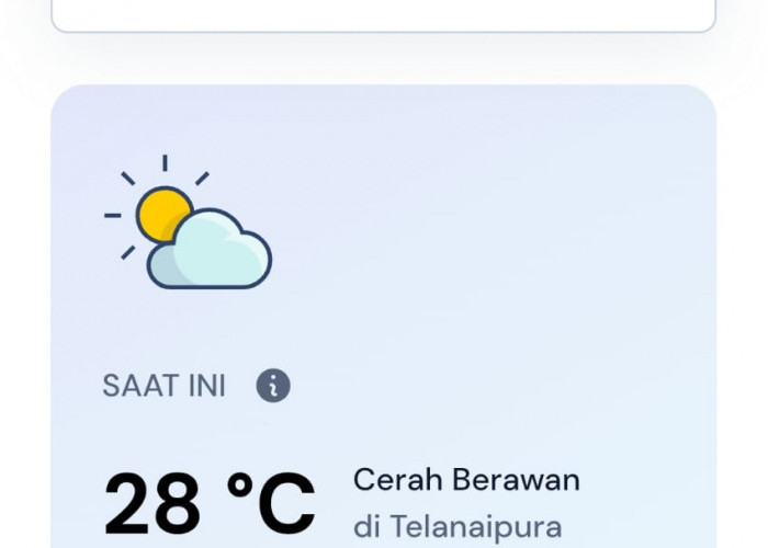 Prakiraan Cuaca Jambi Hari Ini, Kamis 16 Juli 2026: Cerah Berawan, Waspadai Hujan Ringan Sore hingga Malam