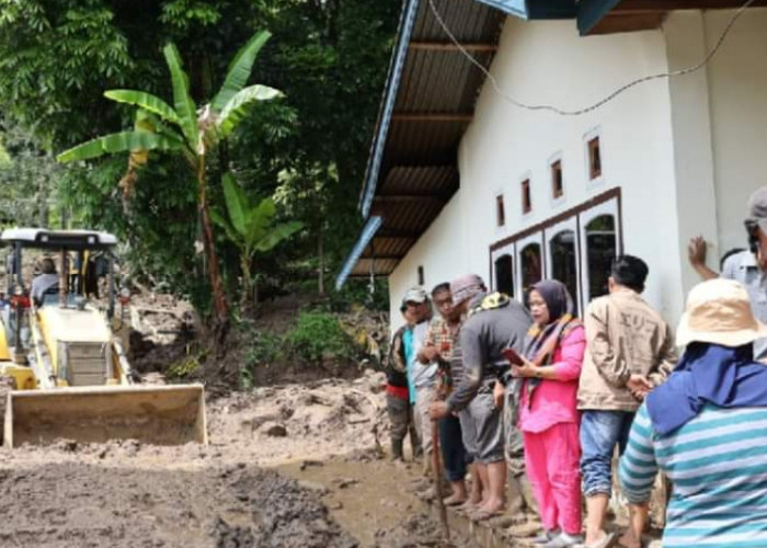 Wali Kota Ahmadi Tinjau Lokasi Longsor dan Banjir Badang di Sungai Bungkal Sungai Penuh 