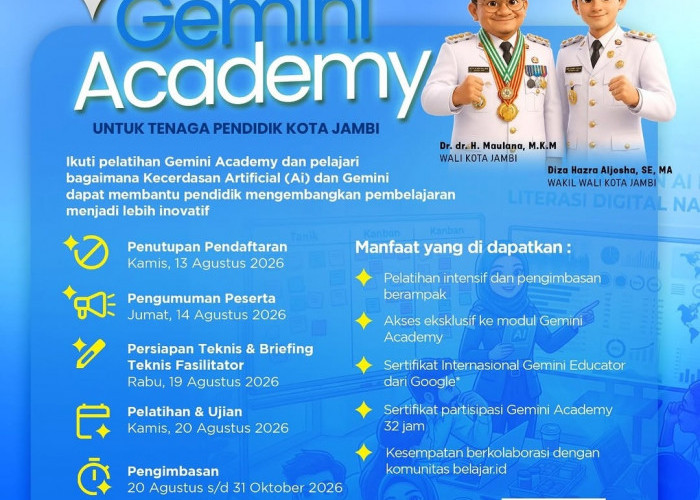 Tingkatkan Literasi AI Guru, Pemkot Jambi Gelar Gemini Academy 2026 Gratis
