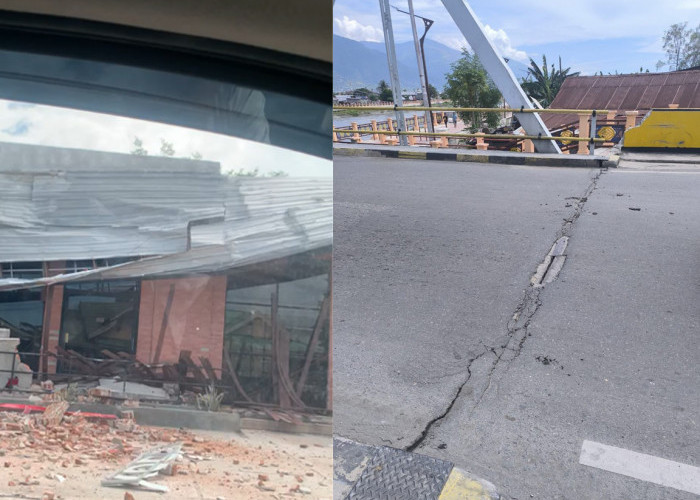 Gempa M 6,7 Guncang Sulawesi Tengah, Warga Berlarian dan Sejumlah Bangunan Mengalami Kerusakan.