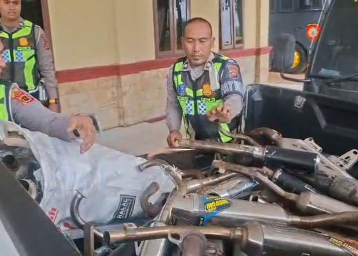 137 Kendaraan Ditertibkan, Polisi Sita Knalpot Brong di Muaro Jambi